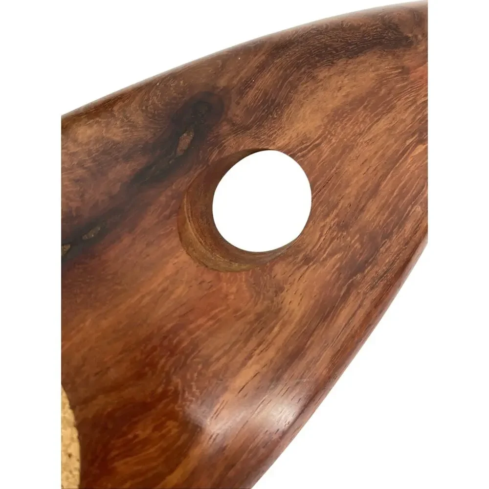 Wooden Self Balancing Wine Bottle Support With Built In Cork Coaster